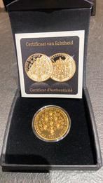 Munt brons omhuld met 24 karaat goud, Postzegels en Munten, Ophalen, Goud