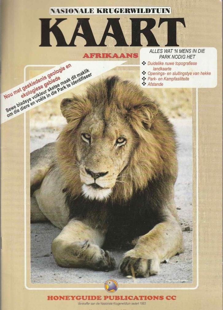 Nasionale Krugerwildtuin Kaart in Afrikaans, Livres, Récits de voyage, Neuf, Afrique, Enlèvement ou Envoi