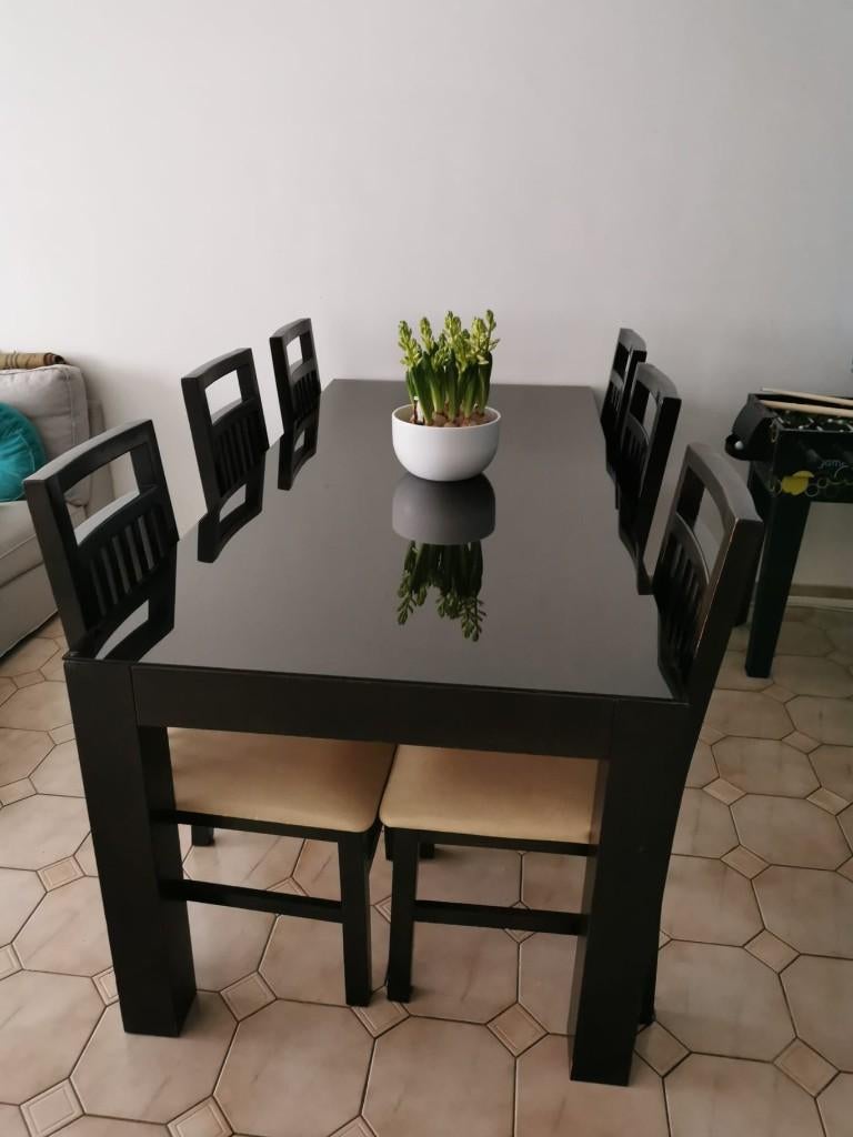 Sale à manger complète en Bois massif, Enlèvement, Utilisé, Bois, Cinq, Six Chaises ou plus