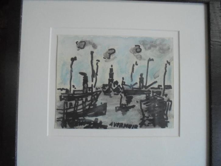 Alfons Vermeir  1905 - 1994   Bedrijvigheid Haven Antwerpen, Antiek en Kunst, Kunst | Schilderijen | Klassiek, Verzenden