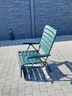 Groene tuinstoel verstelbaar met voetensteun, Tuin en Terras, Ophalen, Gebruikt, Metaal, Verstelbaar
