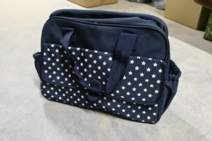 Luiertas blauw met sterretjes, Kinderen en Baby's, Luiertassen, Zo goed als nieuw, Schoudertas, Ophalen
