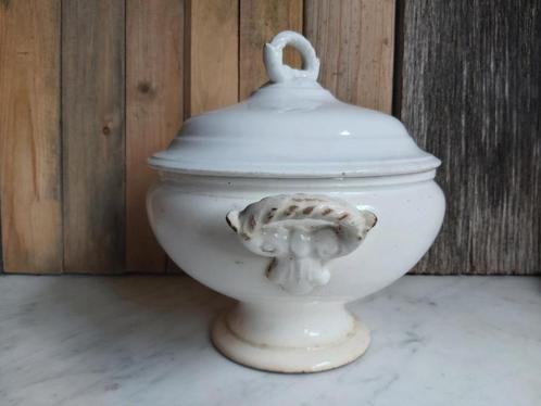 Mooie grote oude beboterde soep terrine met deksel BOCH, Antiek en Kunst, Antiek | Servies los, Ophalen of Verzenden