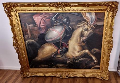 Olieverf schilderij met gouden kader 115x140cm, Antiek en Kunst, Kunst | Schilderijen | Klassiek, Ophalen