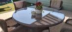 ronde tafel diameter 140 cm met draaitafel er boven op, Tuin en Terras, Tuintafels, Ophalen, Gebruikt, Rond