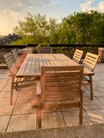 Table et fauteuils en teck, Jardin & Terrasse, Ensembles de jardin, 6 places, Utilisé, Table à dinner, Bois de teck