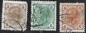 3 Postzegels Oostenrijk 1904 Keizer Frans Jozef I beschikbaar voor biedingen