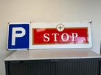 Enseigne émaillée P Stop Parking, Utilisé, Enlèvement ou Envoi, Panneau publicitaire