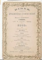 menu 1880 kortrijk 1e communie schipman, Antiek en Kunst, Ophalen of Verzenden