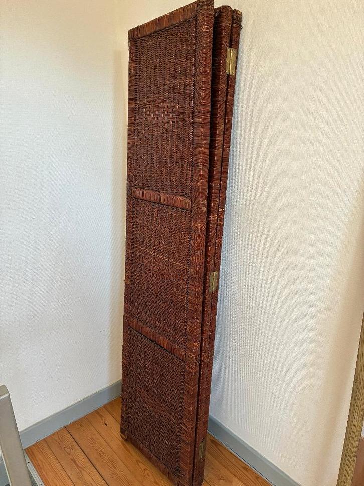 Rotan / rieten afscherming 3 panelen, Antiek en Kunst, Curiosa en Brocante, Ophalen of Verzenden