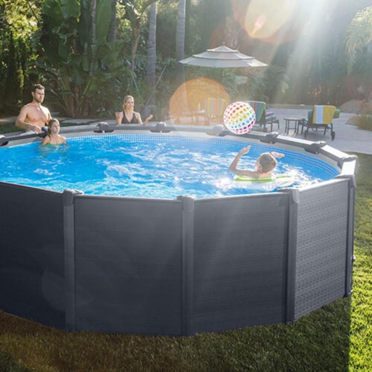 zwembad Intex stijlvol zwart 16m3 + krachtige zandfilterpomp, Tuin en Terras, Zwembaden, Gebruikt, Opzetzwembad, 120 cm of meer