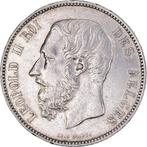 Munt van 5 frank - Leopold II kleine kop 1875 België, Postzegels en Munten, Zilver, Zilver, Ophalen, Losse munt