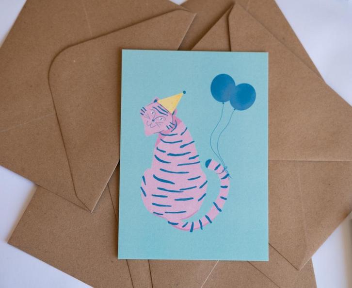 Verjaardagskaart A6 (10.5 x 14.85 cm), Hobby en Vrije tijd, Kaarten | Zelf maken, Nieuw, Blanco kaart of Basiskaart, Overige thema's