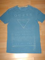 T-SHIRT BLAUW MERK GUESS - MAAT S, Kleding | Heren, T-shirts, Guess, Maat 46 (S) of kleiner, Gedragen, Blauw