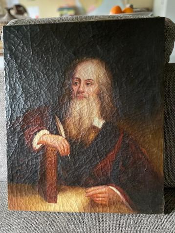 schilderij schrijver ? man met baard olie op doek