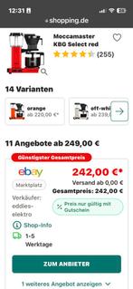 Cafetière Moccamaster 1,25 L rouge métallisé, Electroménager, Café moulu, Comme neuf, 10 tasses ou plus, Enlèvement