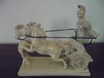Romeins beeld (gladiator met strijdwagen en paarden), Antiek en Kunst, Ophalen of Verzenden
