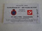 Ticket de football Club Brugge De Post 2010, Utilisé, Enlèvement ou Envoi