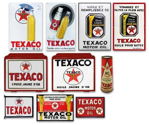 gezocht emaillebord texaco olie blik reclamebord, Verzamelen, Merken en Reclamevoorwerpen, Gebruikt, Reclamebord, Ophalen