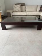 Eiken salontafel met glas, Huis en Inrichting, Ophalen, Glas