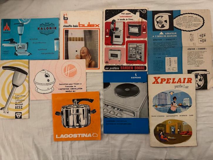 Publicités anciennes appareils domestiques, 9 livrets, Antiquités & Art, Curiosités & Brocante, Envoi