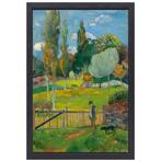 Fermier et son chien près d'une clôture - Toile Paul Gauguin, Maison & Meubles, 75 à 100 cm, Envoi, Création originale, 50 à 75 cm