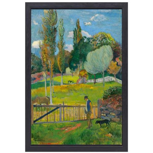 Fermier et son chien près d'une clôture - Toile Paul Gauguin, Maison & Meubles, Accessoires pour la Maison | Peintures, Dessins & Photos