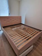 Gestoffeerd teeepersonsbed met opberger 180x200, Huis en Inrichting, Ophalen, Zo goed als nieuw