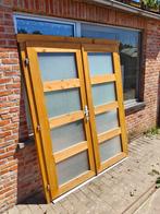 Dubbele houten deur, Ophalen, Zo goed als nieuw, Tuinhuis