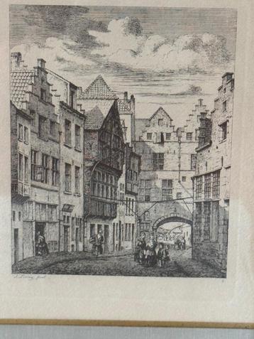 Oude tekening Ruckersplein Antwerpen beschikbaar voor biedingen