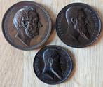 Lot de 3 médailles belges en bronze, Timbres & Monnaies, Pièces & Médailles, Bronze, Enlèvement ou Envoi