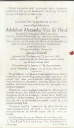 Politieagent Klerk 1e Klas Adolphus Van de Vloed  1890-1960, Verzamelen, Bidprentjes en Rouwkaarten, Ophalen of Verzenden