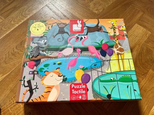Deux grands puzzles tactiles 20 pièces - Janod - 3 à 6 ans, Kinderen en Baby's, Speelgoed | Kinderpuzzels, Gebruikt, 2 tot 4 jaar