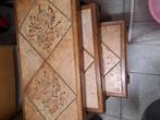 Keramieken / houten tafeltjes, Antiek en Kunst, Antiek | Keramiek en Aardewerk, Ophalen