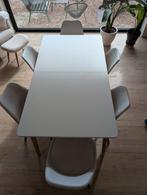 eettafel en stoelen Ikea (verlengbaar), Huis en Inrichting, Ophalen, Gebruikt