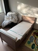 Meegroei bed Ikea 80x200 + matras, Ophalen, Verstelbaar, Eenpersoons, Bruin