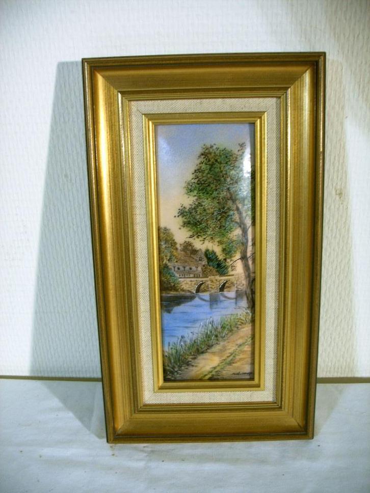 Emaux de Limoges Le petit pont, Antiek en Kunst, Curiosa en Brocante, Ophalen of Verzenden