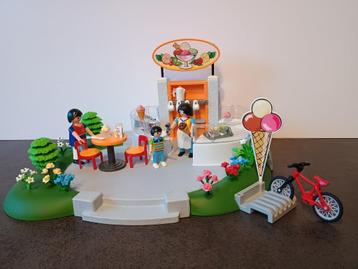 Playmobil 4134, 4858 en 5024 (ijssalon, zwembad, speeltuin), Kinderen en Baby's, Speelgoed | Playmobil, Ophalen, Gebruikt, Complete set