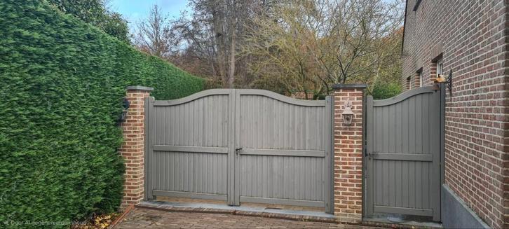 Houten tuinpoort Merk Houtland, Tuin en Terras, Tuinpoorten, Gebruikt, Draaipoort, Hout, 150 tot 200 cm, 200 cm of meer, Ophalen