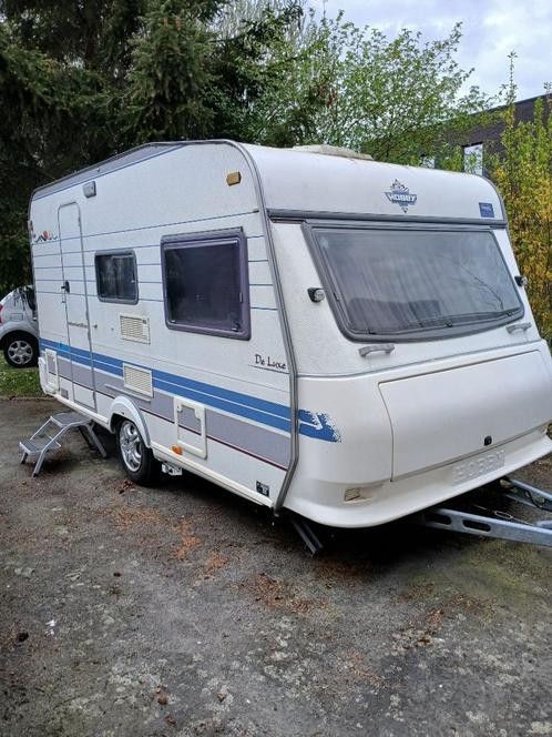 Hobby 440 U De Luxe Caravan VOORTENT 240 en mover, Caravans en Kamperen, Caravans, Bedrijf, Hobby, Dwarsbed, Mover, Ophalen