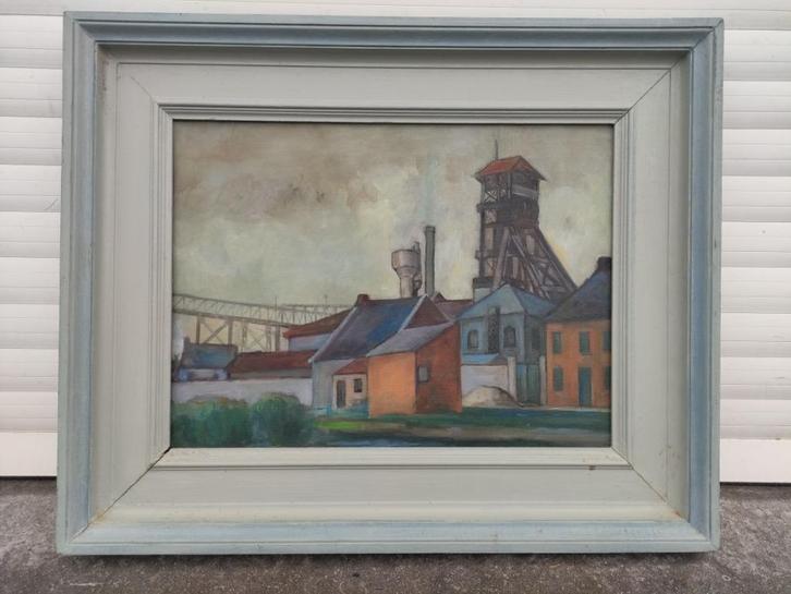Huile sur toile charbonnage de Fernand gaullet, Antiek en Kunst, Kunst | Schilderijen | Klassiek, Ophalen of Verzenden