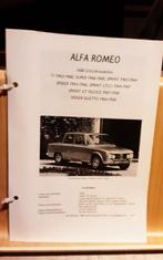 Alfa romeo Giulia 1600 technische fiche, Alfa Romeo, Ophalen of Verzenden, Zo goed als nieuw