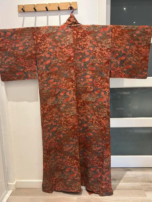 Vintage zijden kimono — Tomatenrood, Kleding | Dames, Overige Dameskleding, Gedragen, Ophalen of Verzenden