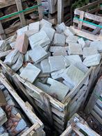 15m2 Kasseien - Platines ‘Kandla Grey’ 14x14x5-7, Ophalen, Overige typen, Zo goed als nieuw, Natuursteen