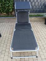 Ligzetel met zonnedak, Tuin en Terras, Ligbedden, Ophalen, Gebruikt, Aluminium, Verstelbaar