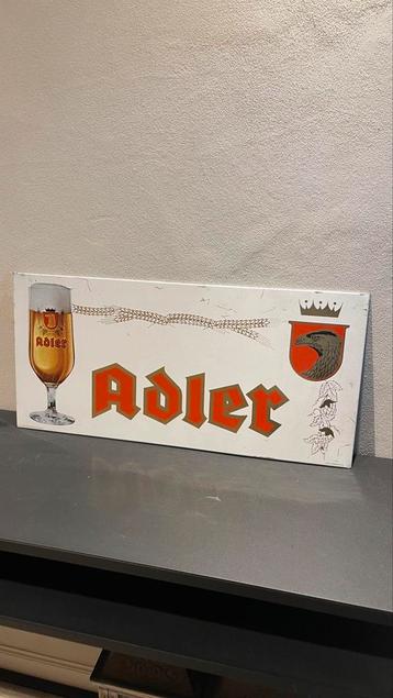 Adler blikken bord., Verzamelen, Ophalen of Verzenden, Gebruikt, Reclamebord