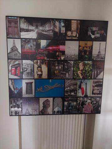 Grand cadre entoilé Paris en photos 1m1m beschikbaar voor biedingen