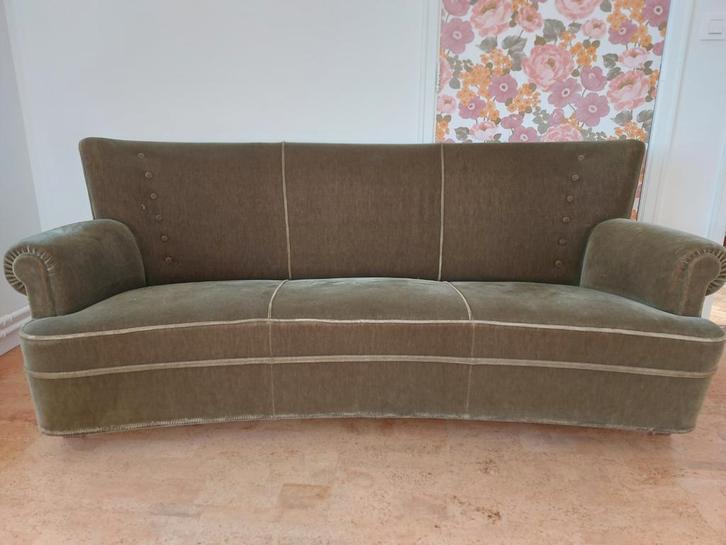 Vintage 3-persoons zetel. Ladderlift te voorzien., Huis en Inrichting, Zetels | Zetels, Stof, Ophalen