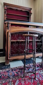 Ensemble bar & bibliothèque rustique vintage – bois massif,, Ophalen, Gebruikt, 100 tot 150 cm, 150 tot 200 cm