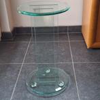 Glazen bijzettafel, Huis en Inrichting, Tafels | Bijzettafels, Rond, Ophalen, 45 tot 60 cm, Glas